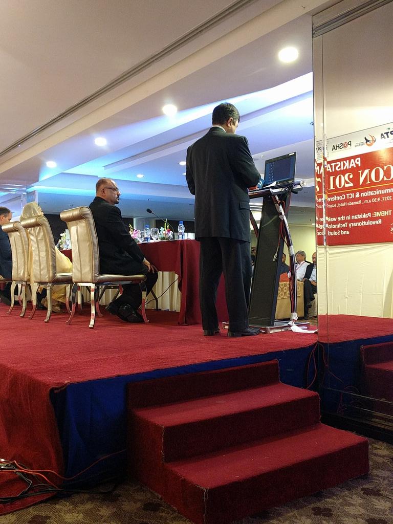 hadiamalik17's tweet photo. Chairman PTA, Syed Ismail Shah speaking at the #TeleCon2017 https://t.co/0pX8xy7GEY