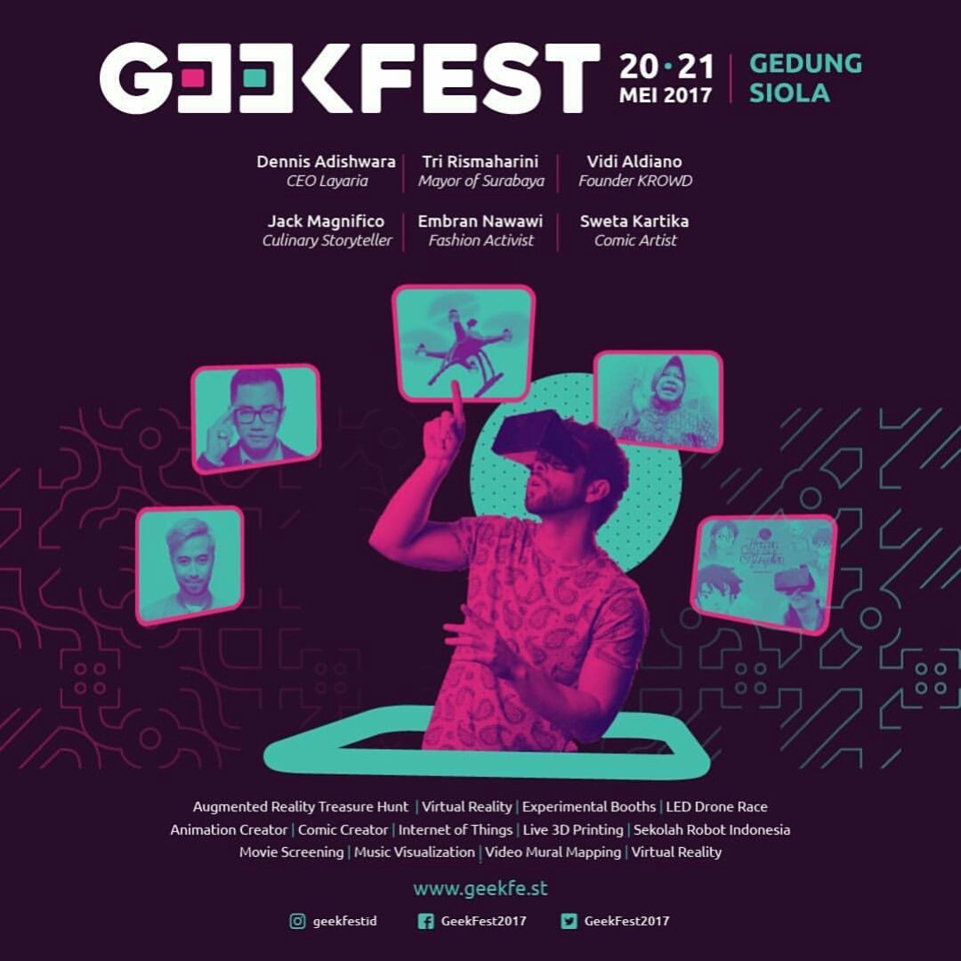 amasna's tweet photo. Rayakan #hargeeknas di Geekfest, Surabaya, weekend ini! #geekfestid https://t.co/Arr0H1RLUk https://t.co/lyghuY3nQ8