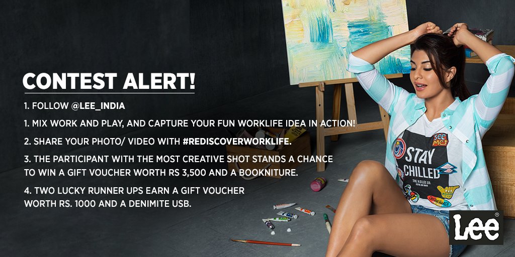 Lee_India's tweet photo. Contest Alert! Share your work &amp; play ideas to win exciting Lee goodies &amp; more. Get ready to #RediscoverWorkLife! https://t.co/01XOhlkmTJ https://t.co/vNy3qi7cQS