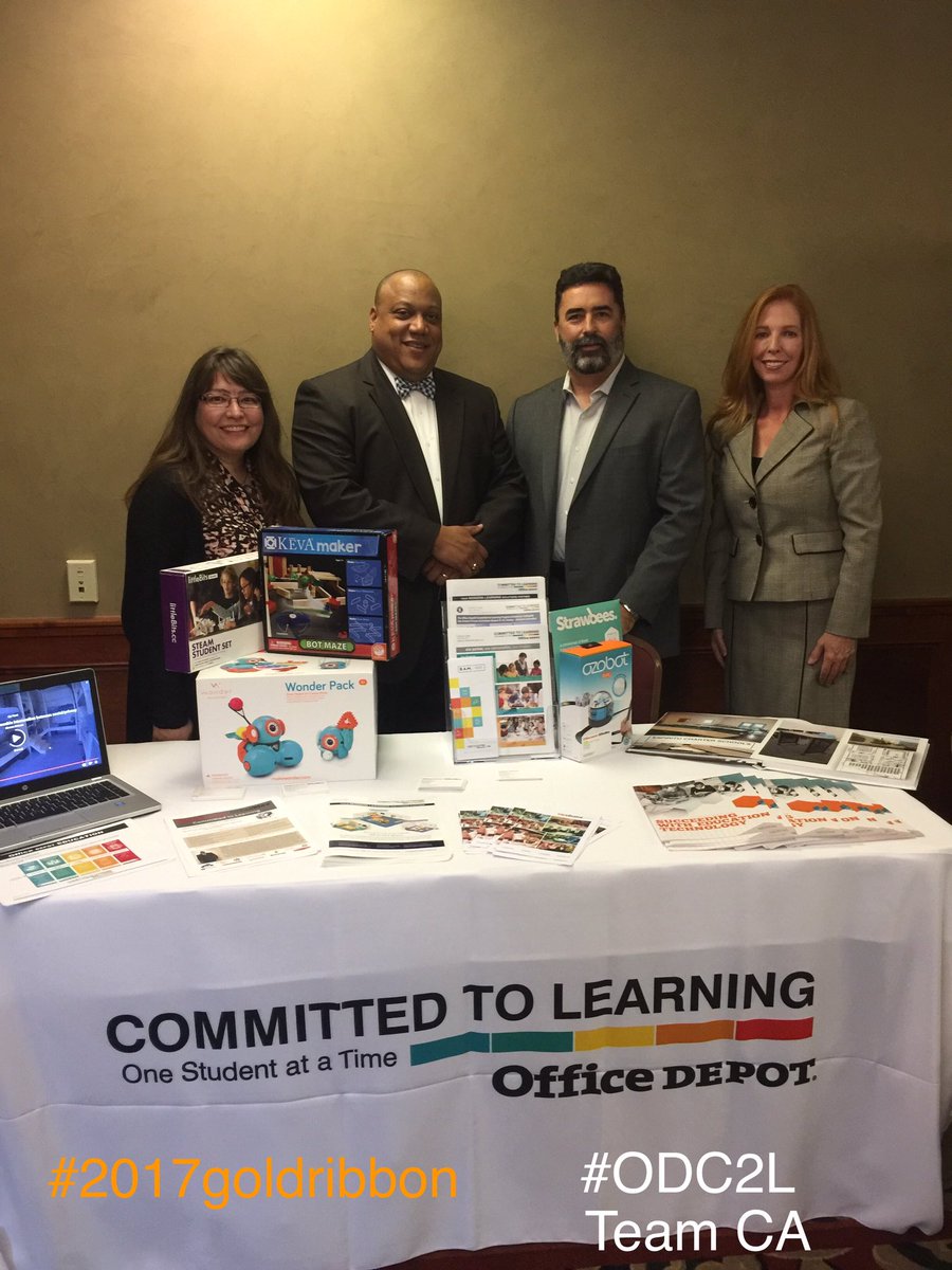 CollinsCathe's tweet photo. Office Depot Committed to Learning supporting our California school districts @TomTorlakson #2017GoldRibbon #ODC2L https://t.co/5y5WexdcG6