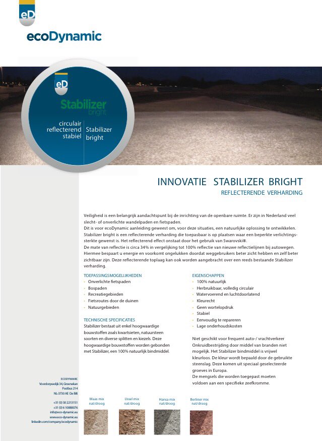 Vandaag presenteren wij onze nieuwste #innovatie #reflecterende #verharding #Stabilizer bright op de <a href="/DvdOREU/">DagOpenbareRuimteEU</a>