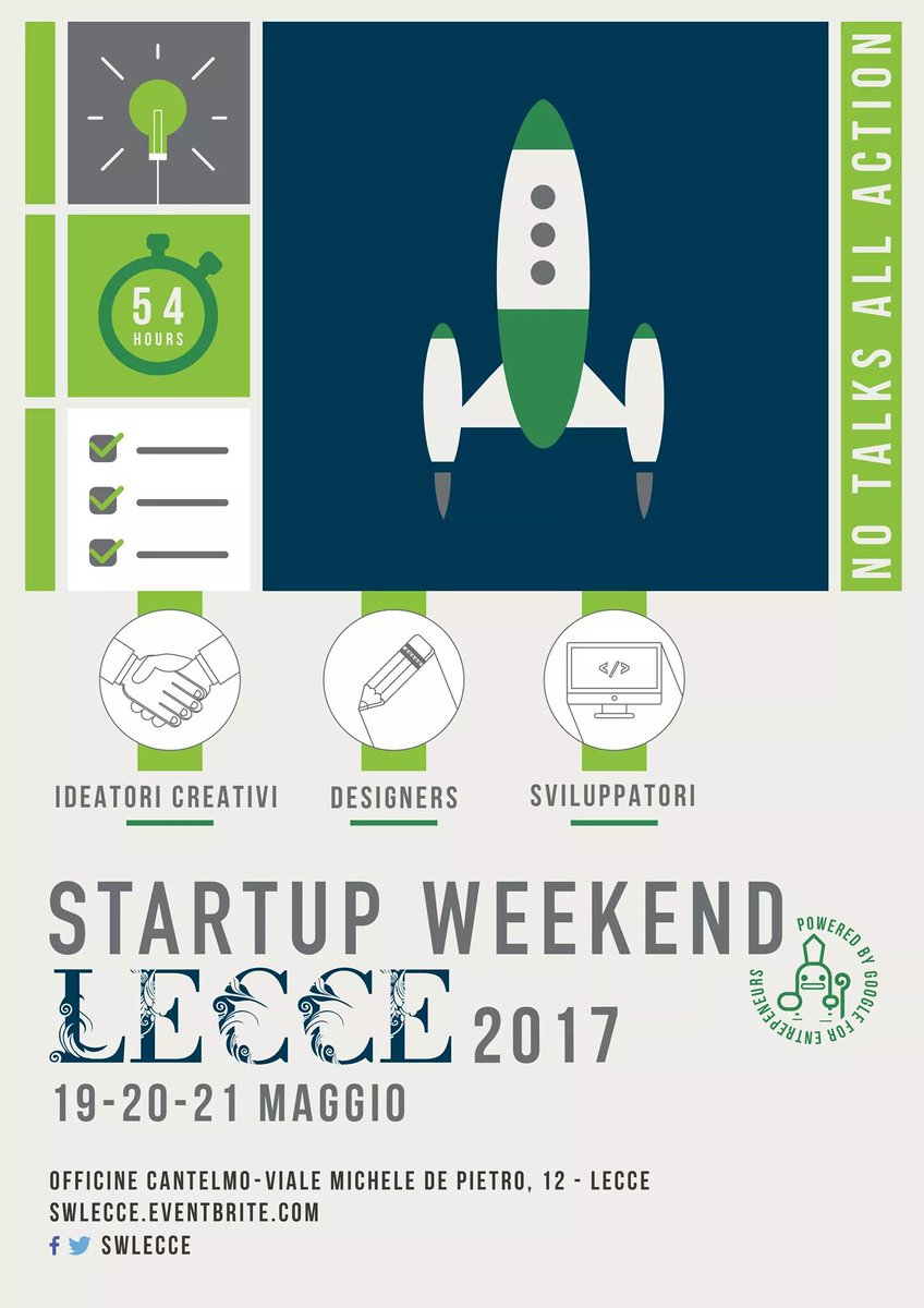 EllyGianfreda's tweet photo. Diventare #imprenditori di sé stessi 😉 Solo con #SWLecce 💪ULTIMI GIORNI Trasforma un'#idea in #startup  ➡ https://t.co/VudgA6nMFo #19maggio https://t.co/VdHUck2mcO