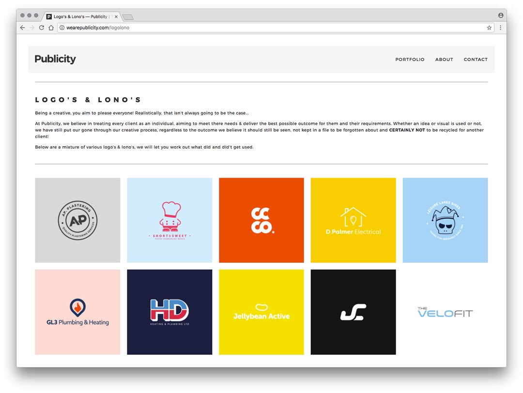 hellopublicity's tweet photo. Portfolio Update / Feature Page, Logo's &amp; Lono's ☝🏻 #design #portfolio #webdesign https://t.co/JzLwZAgUkK https://t.co/YKOwgiqtHV