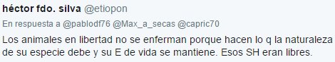 Los animales en libertad no se enferman porque hacen lo que la naturaleza de su especie debe y su esperanza de vida se mantiene. Esos seres humanos eran libres.