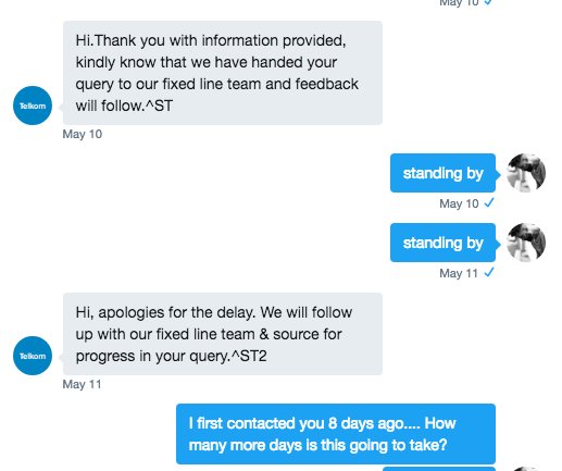 CorporateKak's tweet photo. I call this series: " 15 Days in Purgatory: My Time with @TelkomZA Support' @wendyknowler @power_report
#justaselection #brandfail https://t.co/cbSfyBxVGq