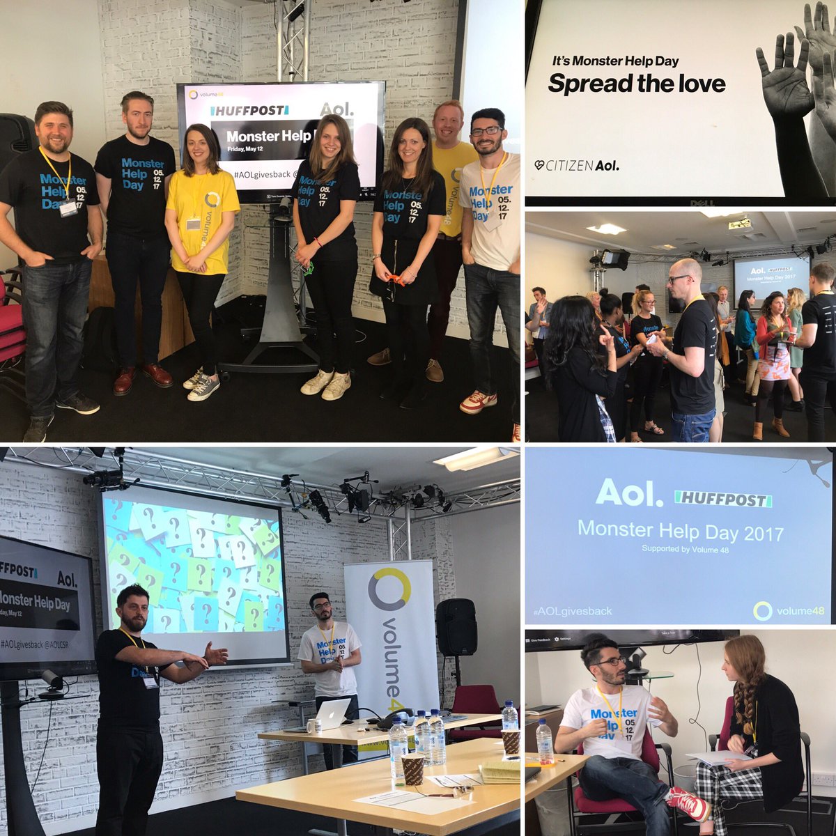 Vol_48's tweet photo. #tbt to our #AOLgivesback last Friday with @AOLUK @HuffPostUK skill sharing with 27 different #charities @AOLCSR #monsterhelpday https://t.co/hJDeeedEUu