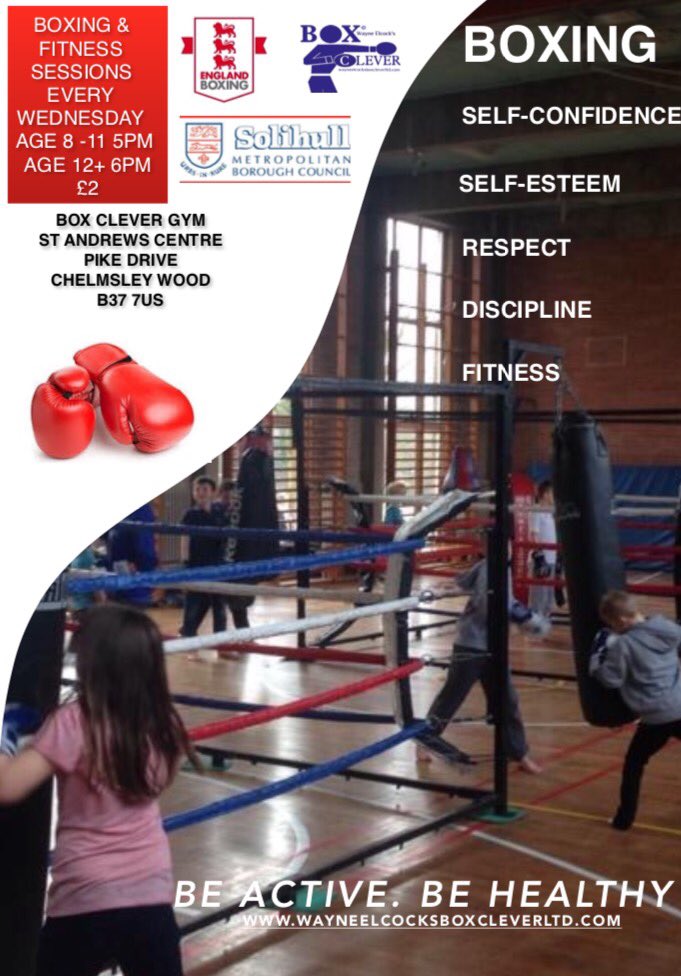 NAPSolihull's tweet photo. Fancy trying out boxing? Why not try our sessions on a Wednesday at Chelmsley Wood in partnership with @BoxClever2 for details see below.... https://t.co/J8fM3JOIdq