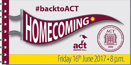 ACTGreece's tweet photo. ACT Alumni, it’s time to come back! June 16, 2017 is Homecoming Day. Be there! #backtoACT https://t.co/Th6Ky4SRJf
