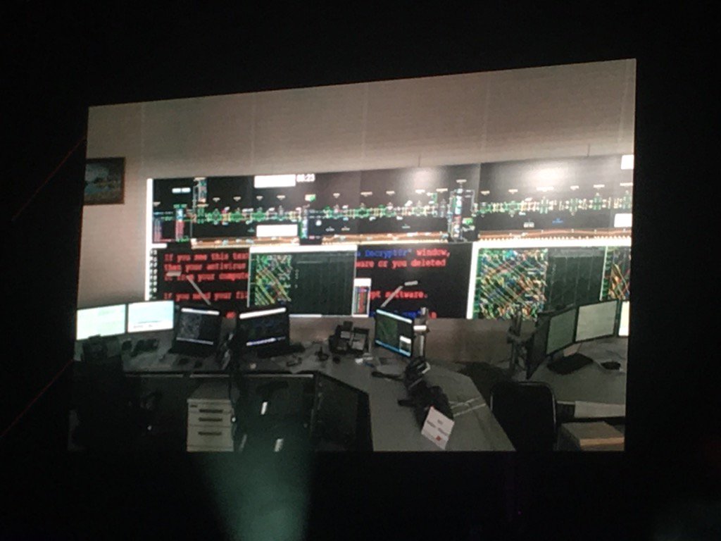 This is a TRAIN CONTROL CENTER infected by WannaCry 😶 #TNW2017