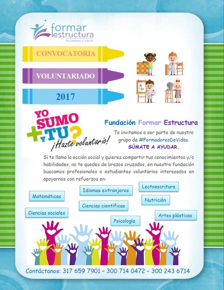 FormarFundacion's tweet photo. Hola #HazteVoluntario ☝🏻️❤️. 

--> 🏡📚 Amigos, aún tenemos nuestra #ConvocatoriaVoluntariado2017 vigente. 💕👏🏻 https://t.co/CASSvzQ1wn