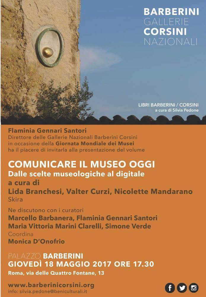 BarberiniCorsin's tweet photo. Oggi festeggiamo il #museumday parlando di un libro su musei e comunicazione. Seguiteci live dalle 17.30 #museoggi https://t.co/cyYPmz7exl
