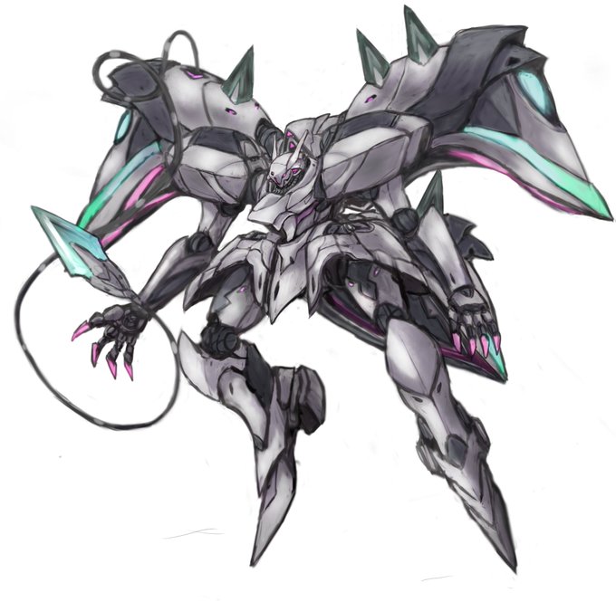 一章に参戦するイングリットのメカのデザインがようやく完成しました!
バイオナノマシン形成式有線ルミノライトデバイス6基装備、これよる光刃生成からの斬撃・刺突や拡散・収束レーザーなど多様な攻撃を行える機体という感じです…ちょっと変化球タイプです(*'▽`*) 