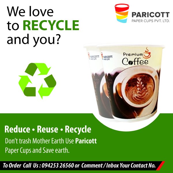 ParicottIndia's tweet image. Use @ParicottIndia products and Save Earth.
For more details visit bit.ly/Paricott.Call: 91652 26560.
#PaperCup #DisposablePaperCups