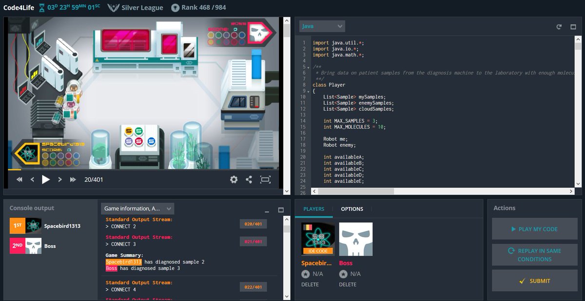 iMagineLab_be's tweet image. Up to gold! 🏅 Ready for the challenge #AI #codingame #coding4life