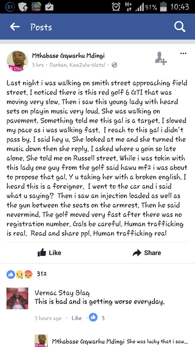 NosiphoShezie's tweet photo. Durban ladies take note!!! #SaveASistaSA https://t.co/BpSerOPoR2