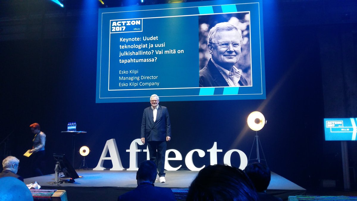 Tätä on odotettu. @eskokilpi lauteilla Affecton julkishallinnon forumissa. #weareaffecto