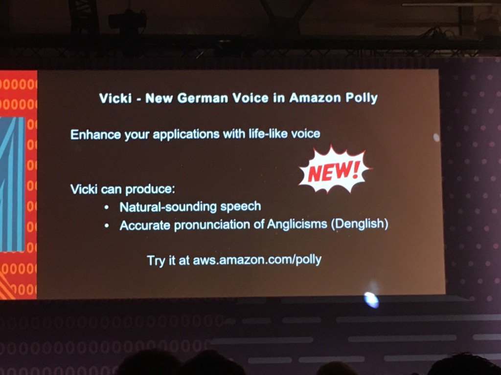 #AWS Polly spricht jetzt auch Denglish. 😜 #awssummitberlin #AWSSummit