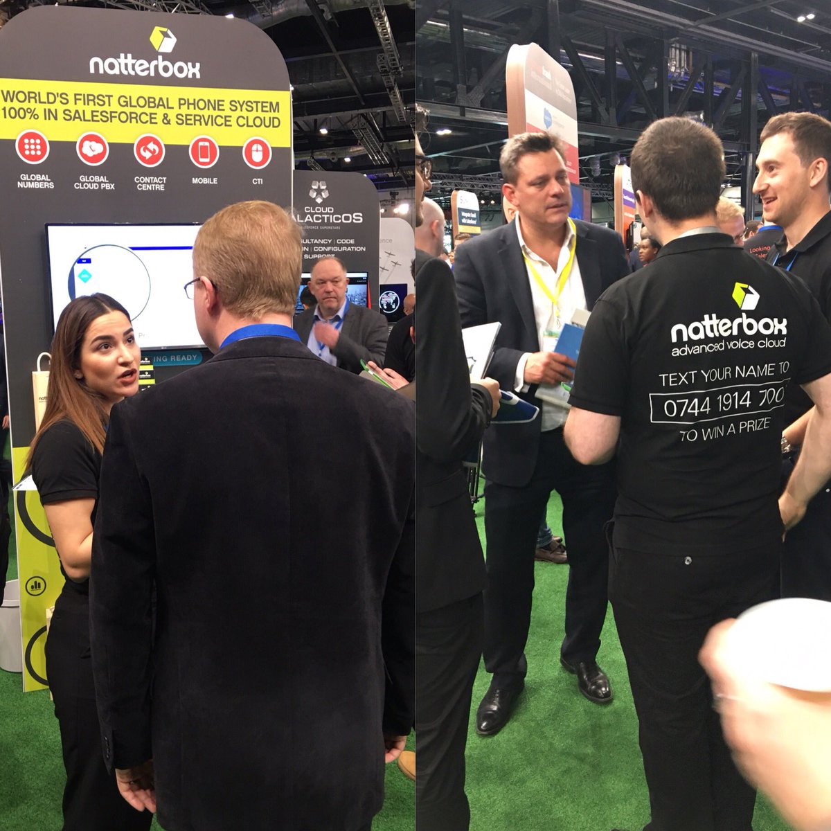 Natterbox's tweet photo. The Natterbox team hard at work on #Stand126! Come see us at the #SalesforceTour https://t.co/5EAOK38ynA