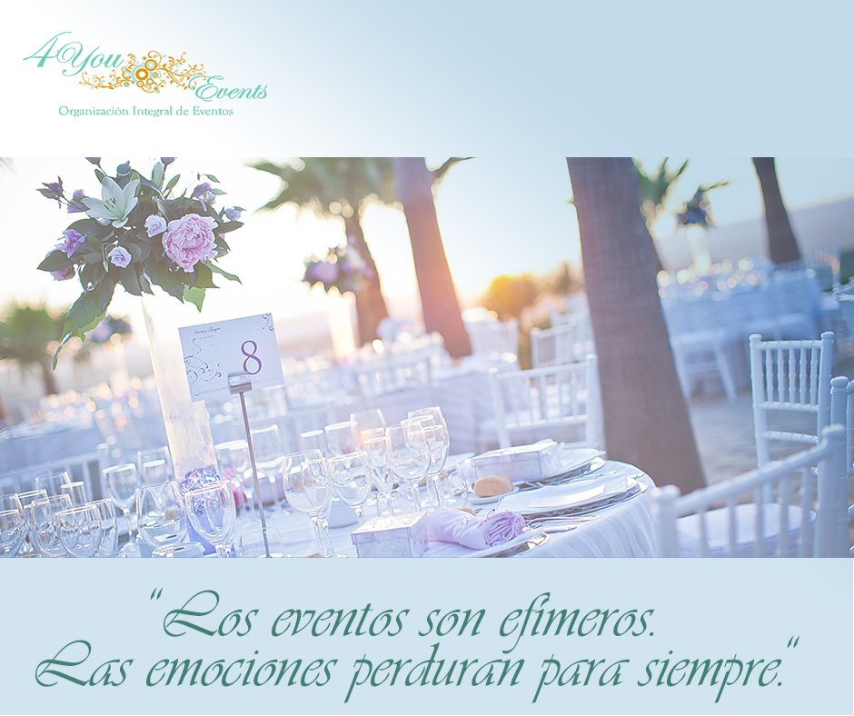 4YouEvent's tweet image. Los #eventos son efímeros, las emociones perduran para siempre...
#WeddingPlanner #Bodas #Eventos