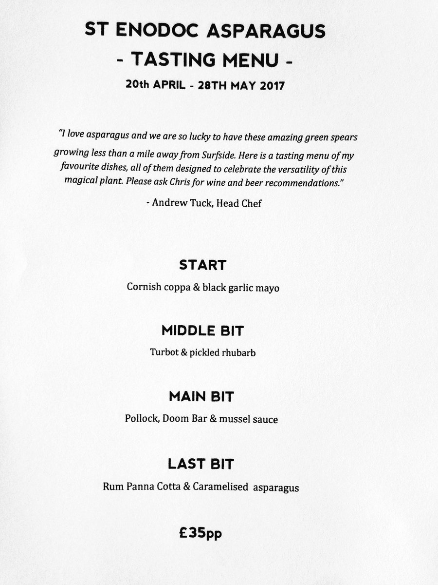 chefAndiTuck's tweet photo. So with a couple of weeks to go here's our homage to St Enodoc Asparagus @jaxbuse @sspolzeath @DeliFarm @RockShellfish @FishforThought1 https://t.co/KxQxxHFeaW