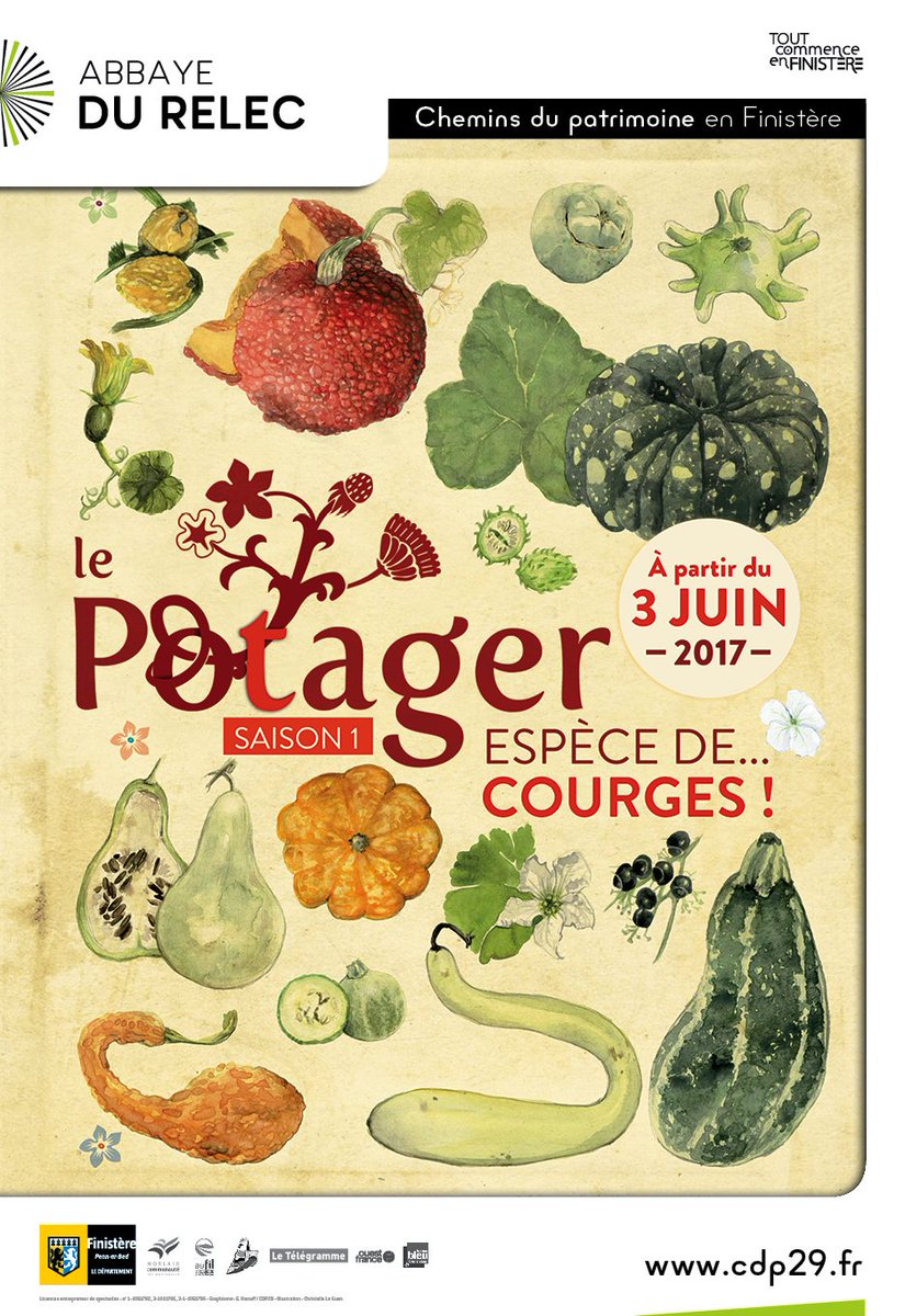 AFFICHE Le #POTAGER SAISON 1, ESPECE DE...#COURGE à #AbbayeduRelec #Legumes #jardin #ecologie #Finistere #Bretagne
bit.ly/LePotager-Rele… …