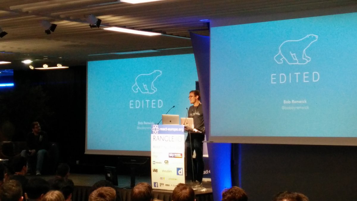 EDITED_HQ's tweet image. Our own @bobbyrenwick speaking all things #Reactjs, #Redux & #Apollographql at #ReactEurope. Now go find him at our stand and say hi!