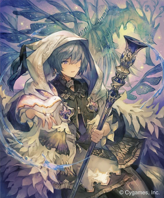 だいぶ前に描いたものですが神撃のバハムート(https://t.co/TYVsdHBnR3)で描かせていただいたアークハイドロシャーマンです。シャドバへ別名で出張してますm(._.)m 
