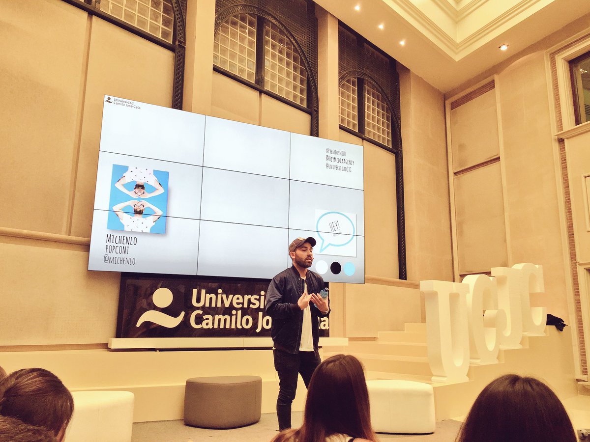 paulita_zamora's tweet photo. Seguimos con el eventazo de @HeyMediaAgency #PremiosMilo con la experiencia de un antiguo alumno @michenlo 👆🏼💙 https://t.co/aB3eOo8wXL