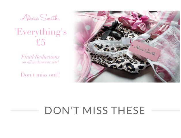 Alexissmithbras's tweet photo. Final reductions on all @Alexissmithbras underwear shop now! Limited sizes &amp; stock available💞

https://t.co/4v45D0rems https://t.co/ahWjIWWaZH