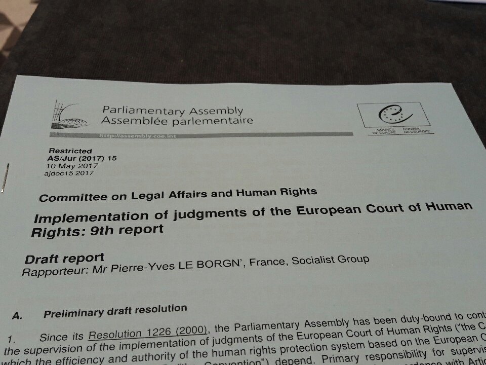 The Committee has just unanimously  approved its  9th report on implementation of Strasbourg Court judgments by <a href="/pyleborgn/">Pierre-Yves Le Borgn</a>