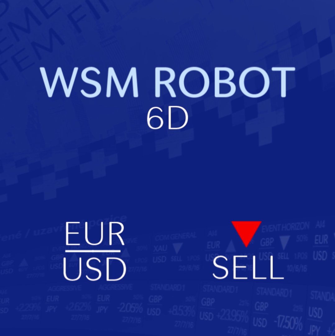 OTEVŘENÝ OBCHOD: #WSMrobot #6D dnes vstoupil do obchodu na měnovém páru #EURUSD na pozici sell.