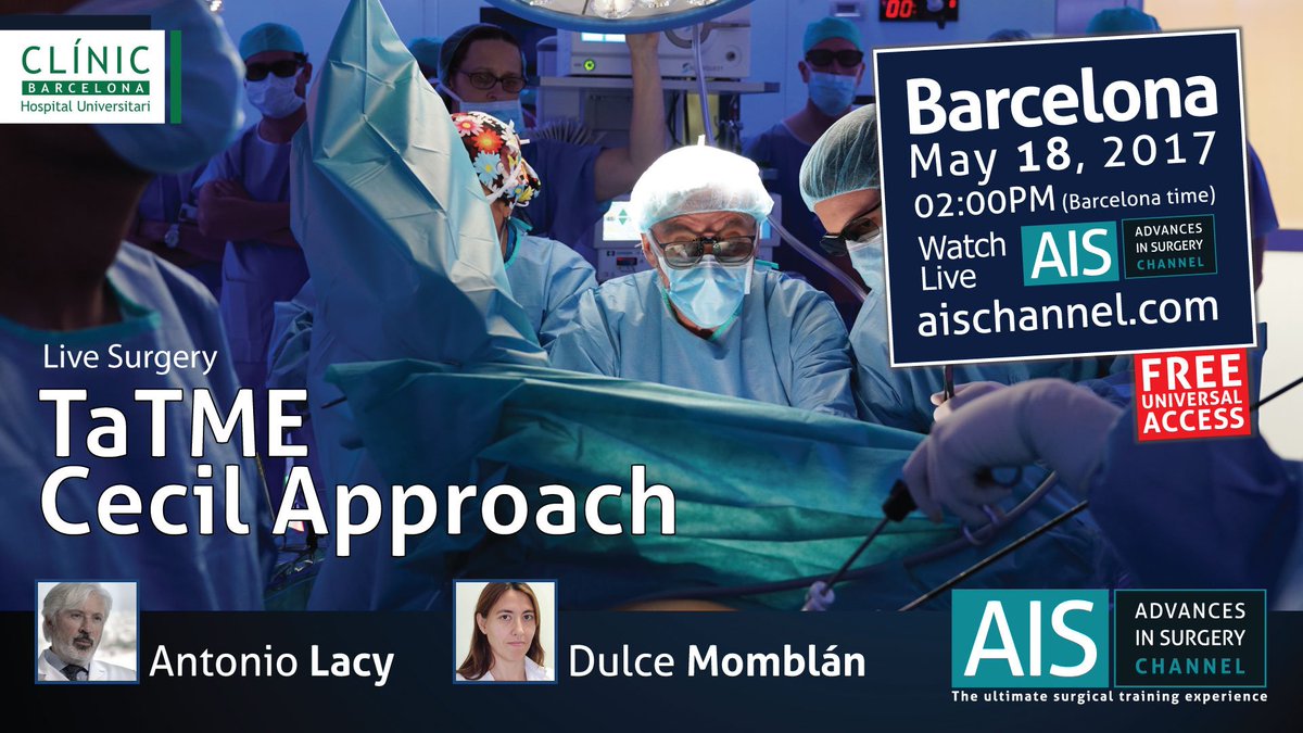 AntoniodeLacy's tweet photo. AIS World: Less than 1 hour for #livesurgery #TaTME #CecilApproach LIVE at https://t.co/Z8BvpYUzES #colorectalsurgery #coloAECP2017 https://t.co/FPHTTaWkvZ