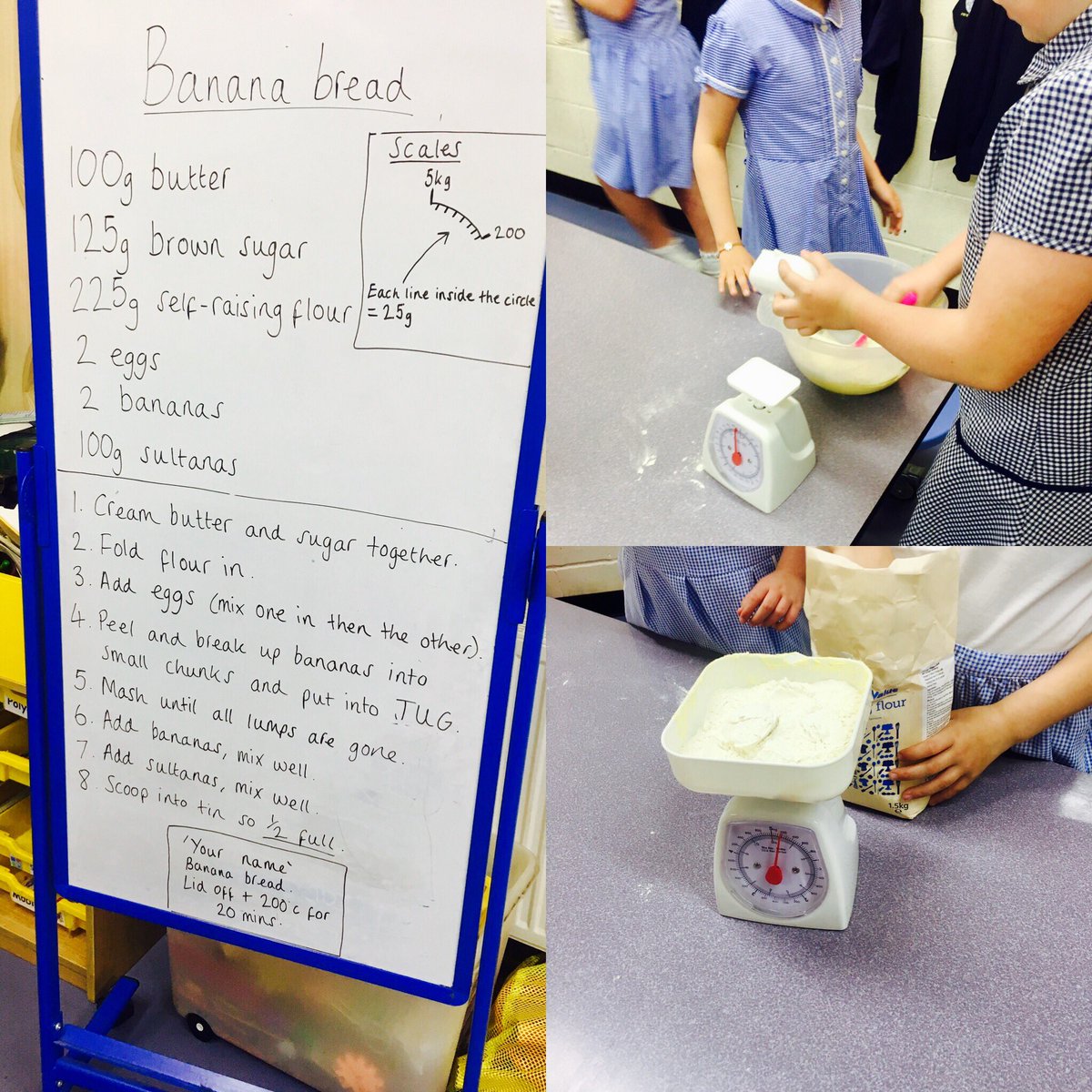 We are working in teams making Banana Bread with Y5 @NorthcoteSch ... one of my favourite recipes 🍌🐵 #baking #cookery #foodinschool