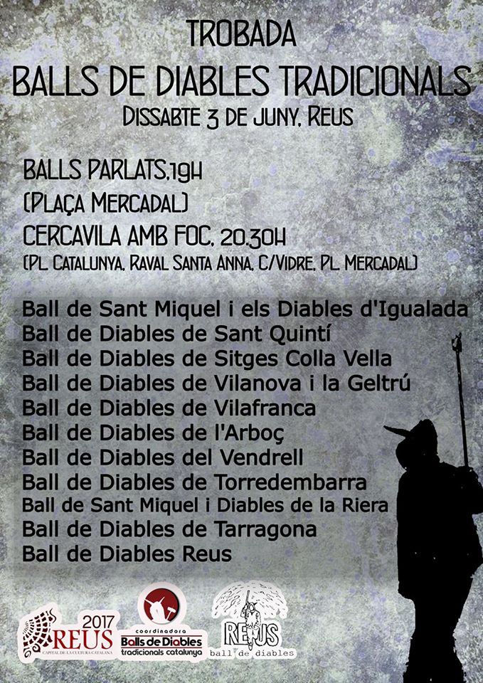 El dissabte 3 de juny serem a Reus per la Trobada de Balls de Diables Tradicionals de la <a href="/CBDTradicionals/">CBDTC</a>. Farem el ball parlat amb versots!