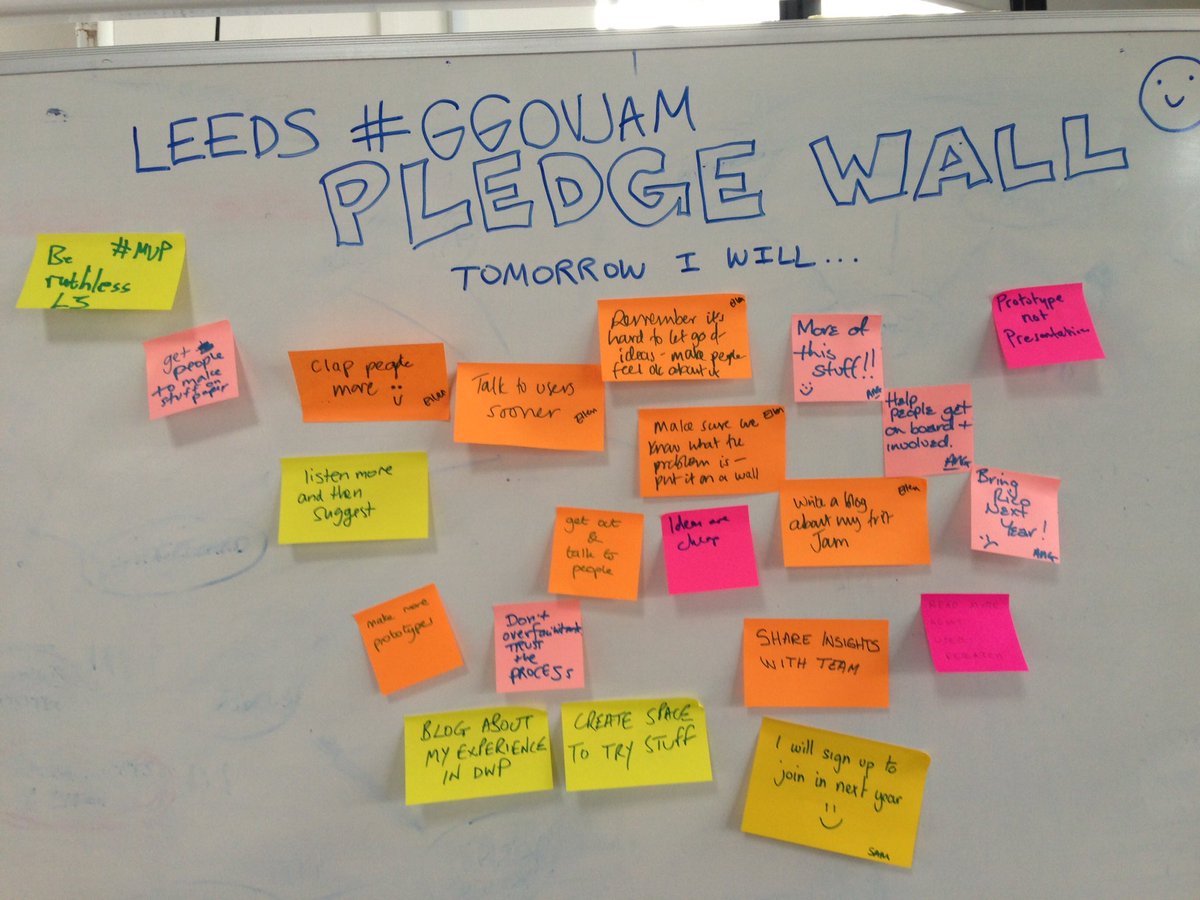 Thank you for your pledges and commitment to bring your experience into our workplace! Well done! #GGovJam