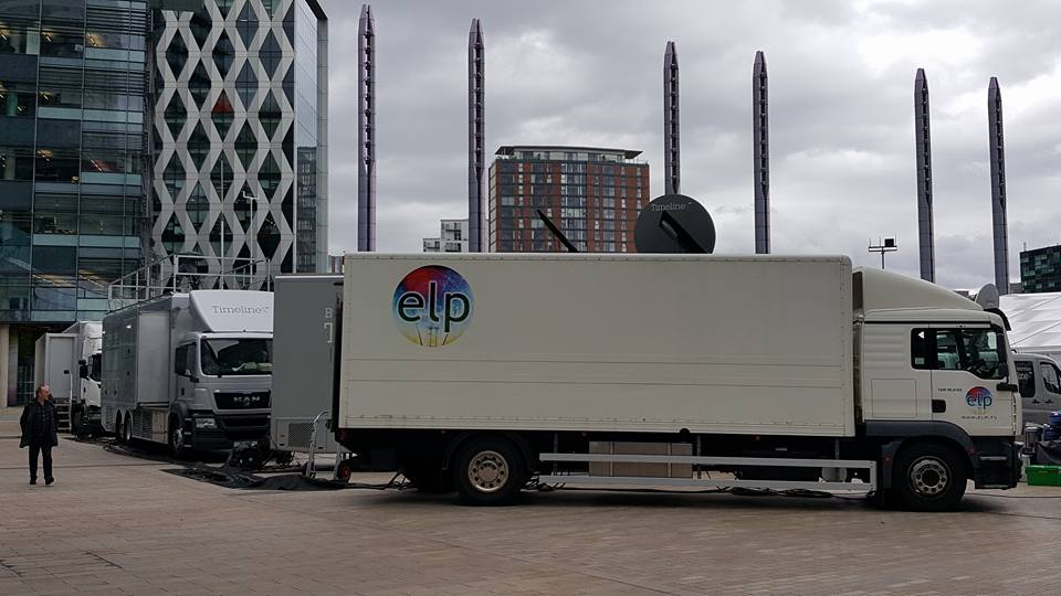 Busy few days at <a href="/MediaCityUK/">MediaCityUK</a> for our twinset, powering up the <a href="/Timeline_TV/">Timeline Television</a> trucks for their open day and demo.