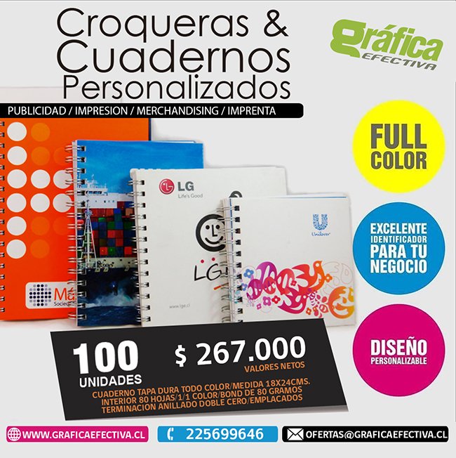 OFERTA CUADERNOS PUBLICITARIOS 100 UNIDADES TAPA DURA CON EL DISEÑO DE. TU EMPRESA $ 267.000 VALORES NETOS!!