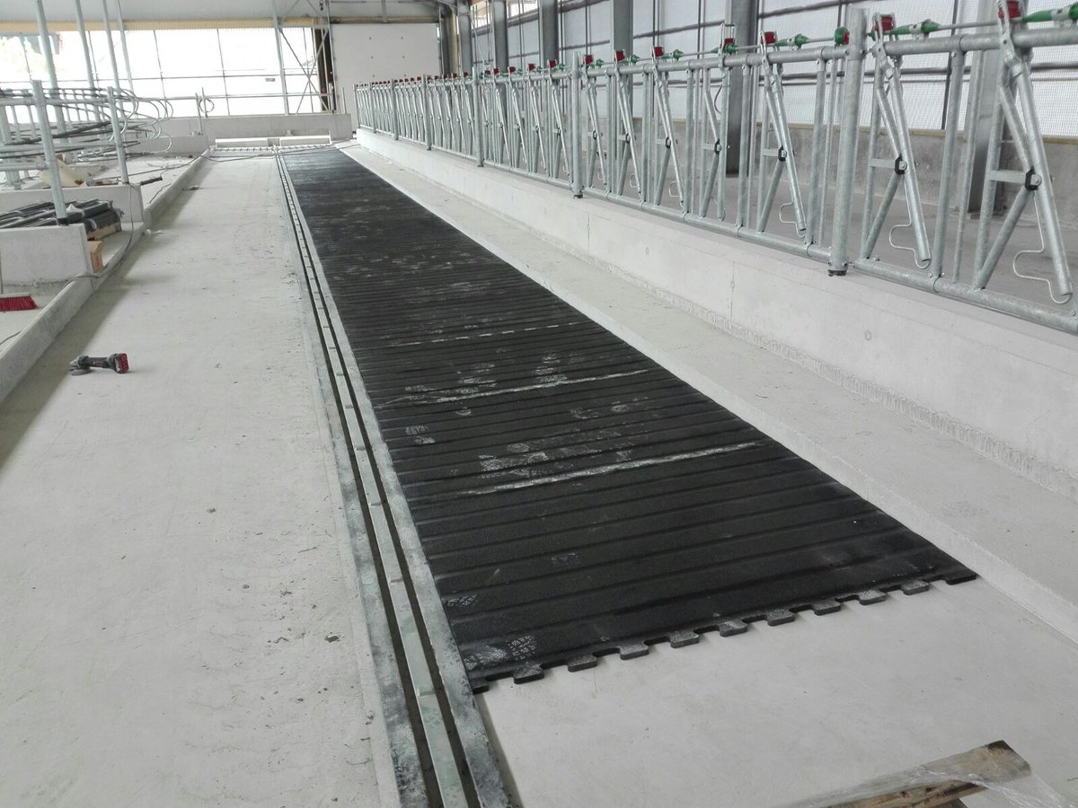 opticowzone's tweet photo. Even een update @Melkvee_Kievest in Rasquert waar de montage van de Opti-Cow Floor vlot verloopt. Mooi werk van de mannen van Comfort Koe 👍🐮 https://t.co/To6erK6PuL