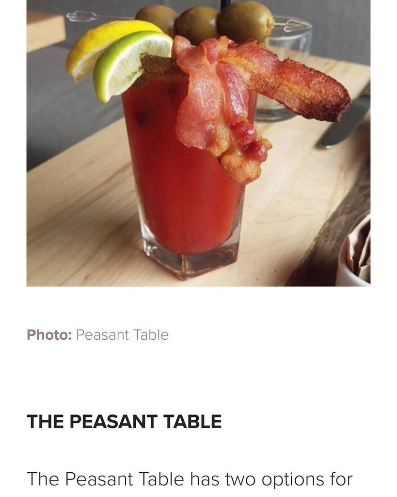 thepeasanttable's tweet image. Thanks to @goodhood.ca for the #nationalcaesarday shout out! Celebrating all day with $5 caesars and $7 bacon caes… ift.tt/2qvOBfY