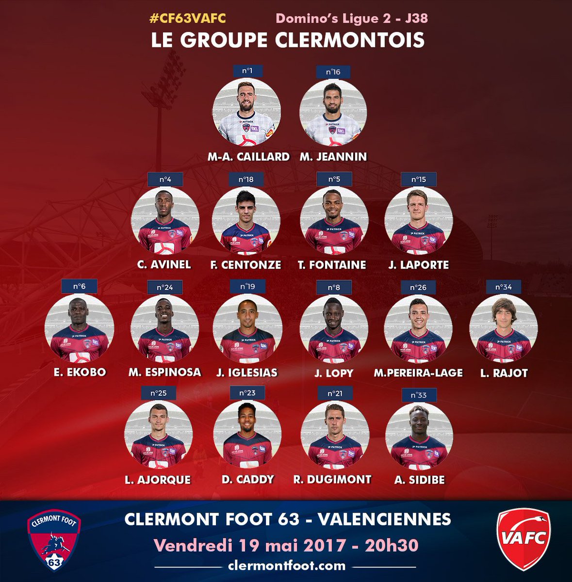 ClermontFoot's tweet photo. #CF63VAFC Le groupe clermontois pour la « der » de la saison https://t.co/XvVYTPFFbv