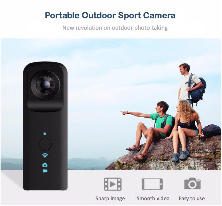 8probo's tweet photo. Portable High Resolution 2X 210 Fisheye lens 360 Panoramic Wi-Fi Action VR Camera - Cover every angles of your life moments! #360camera https://t.co/TPYwsc6xWG