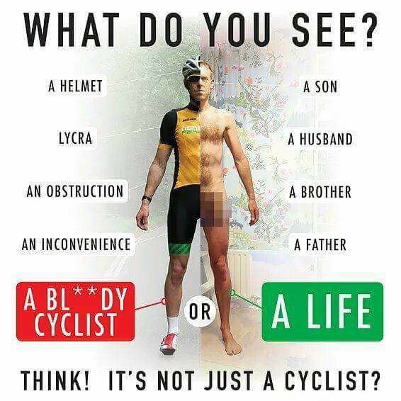 ACCPI1946's tweet image. In ogni ciclista io MI vedo, vedo le persone che amo e persone che non conosco ma che hanno il DIRITTO di usare una BICI in strada. #Respect