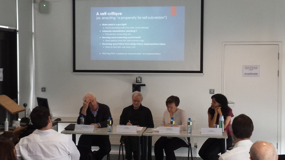 TCDTIDI's tweet image. Discussants Michelle D&apos;Arcy @TCDPoliticalSci and Connell Foley @Concern responding to Michael Woolcock on #statecapability #development