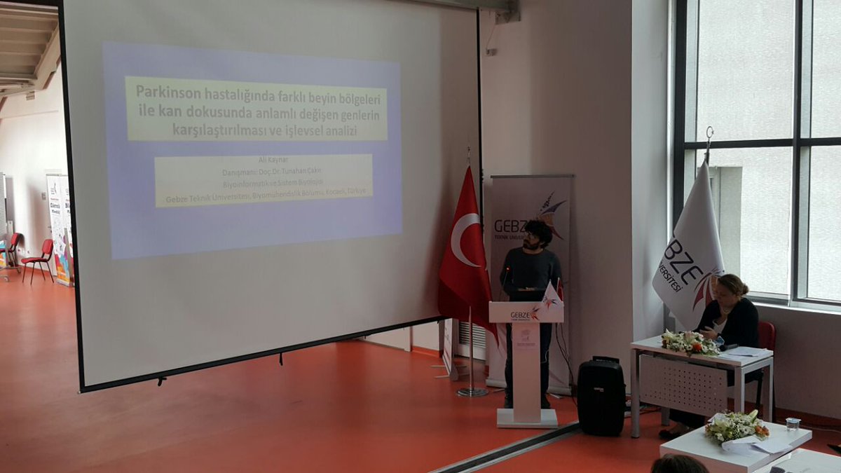 GtuFbe's tweet photo. #GTUlisansustu #Sözlüoturum 7 #SözlüSunum 2 #Parkinsonhastalığı, #transkriptom, #Ali KAYNAR, sunumunu yapıyor https://t.co/4exNxte7qN