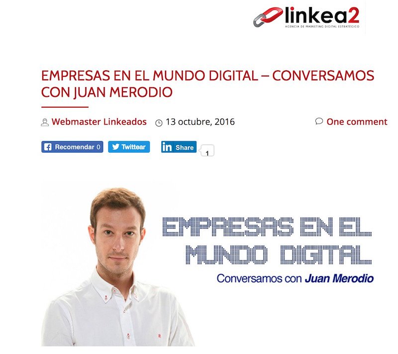 Entrevista: “Empresas en el mundo digital”
bit.ly/2ruyjBG