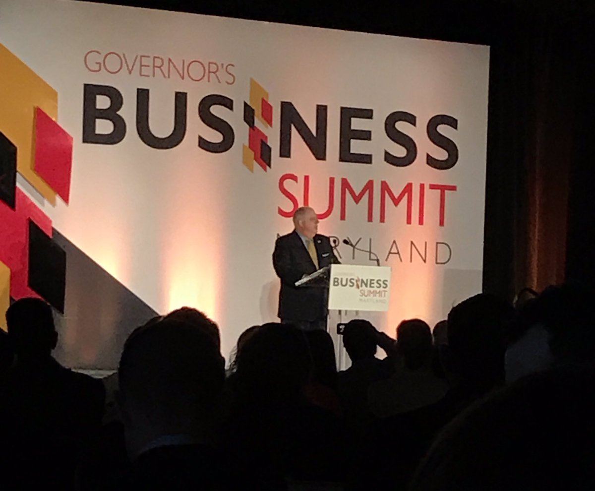 David_RyanJr's tweet photo. Positive message from Governor Hogan at the 1st Annual Governor's Business Summit. #mdcommerce https://t.co/hwjOTXaVXf