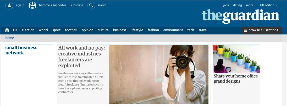 freelancerclub's tweet photo. Thanks @guardian &amp; @GdnSmallBiz for the piece on unpaid work in the freelance industry &amp; our #NOFREEWORK campaign. https://t.co/iy6NcB0xt2 https://t.co/NU2DTVggkz