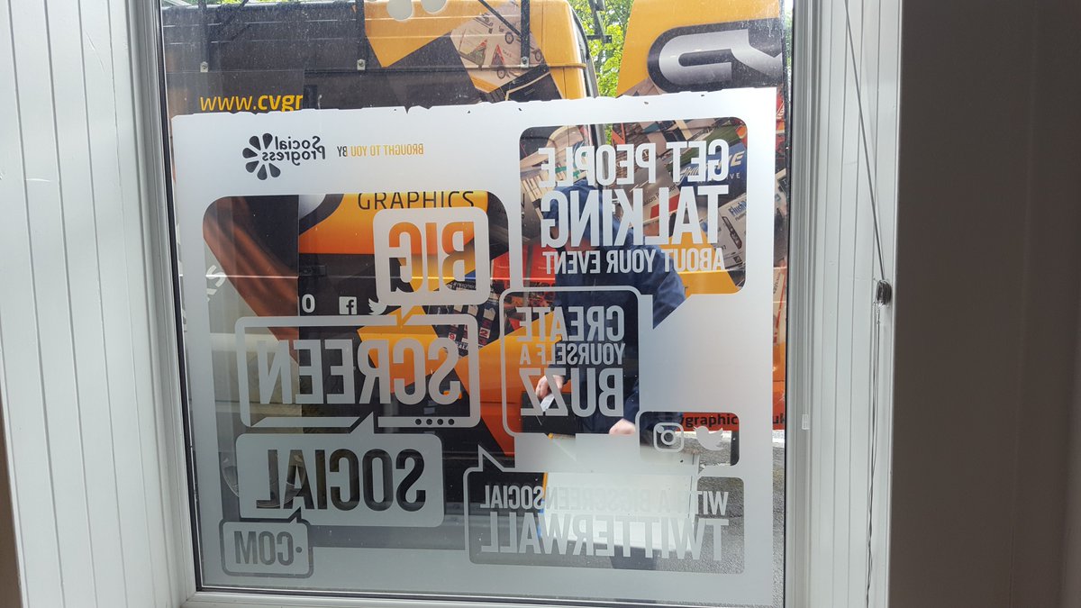 SocialProgress's tweet photo. Thanks to the @CV_Graphics Team who worked hard to print &amp; install all our new signage earlier this week! We think it all looks awesome! https://t.co/KhelVrXWOU