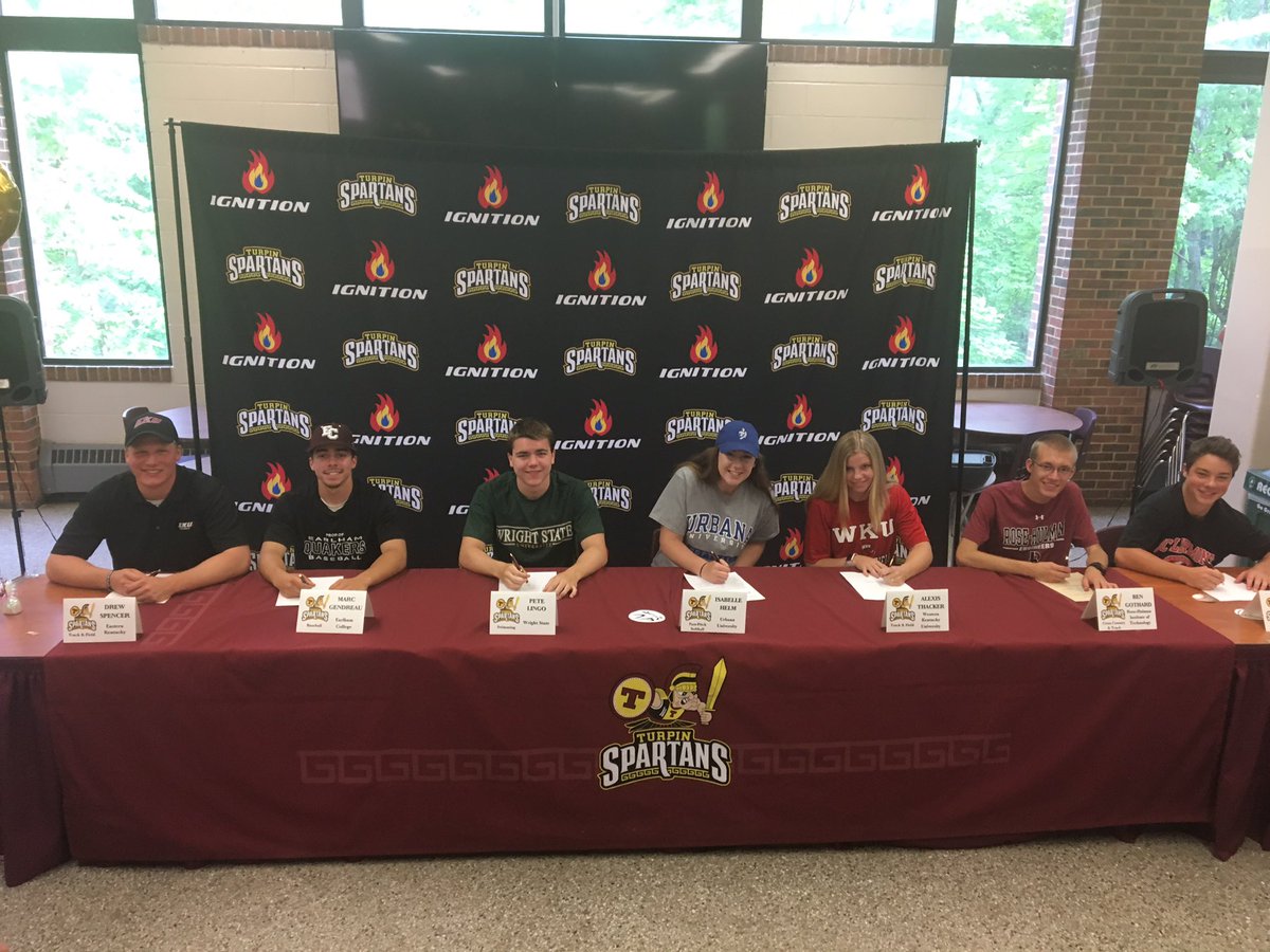TurpinSpartans's tweet photo. Senior Signing Day concluded our morning. 7 seniors signed to play at the next level! #OurLossYourGain #SpartanStrong https://t.co/q1LfjsV2eh