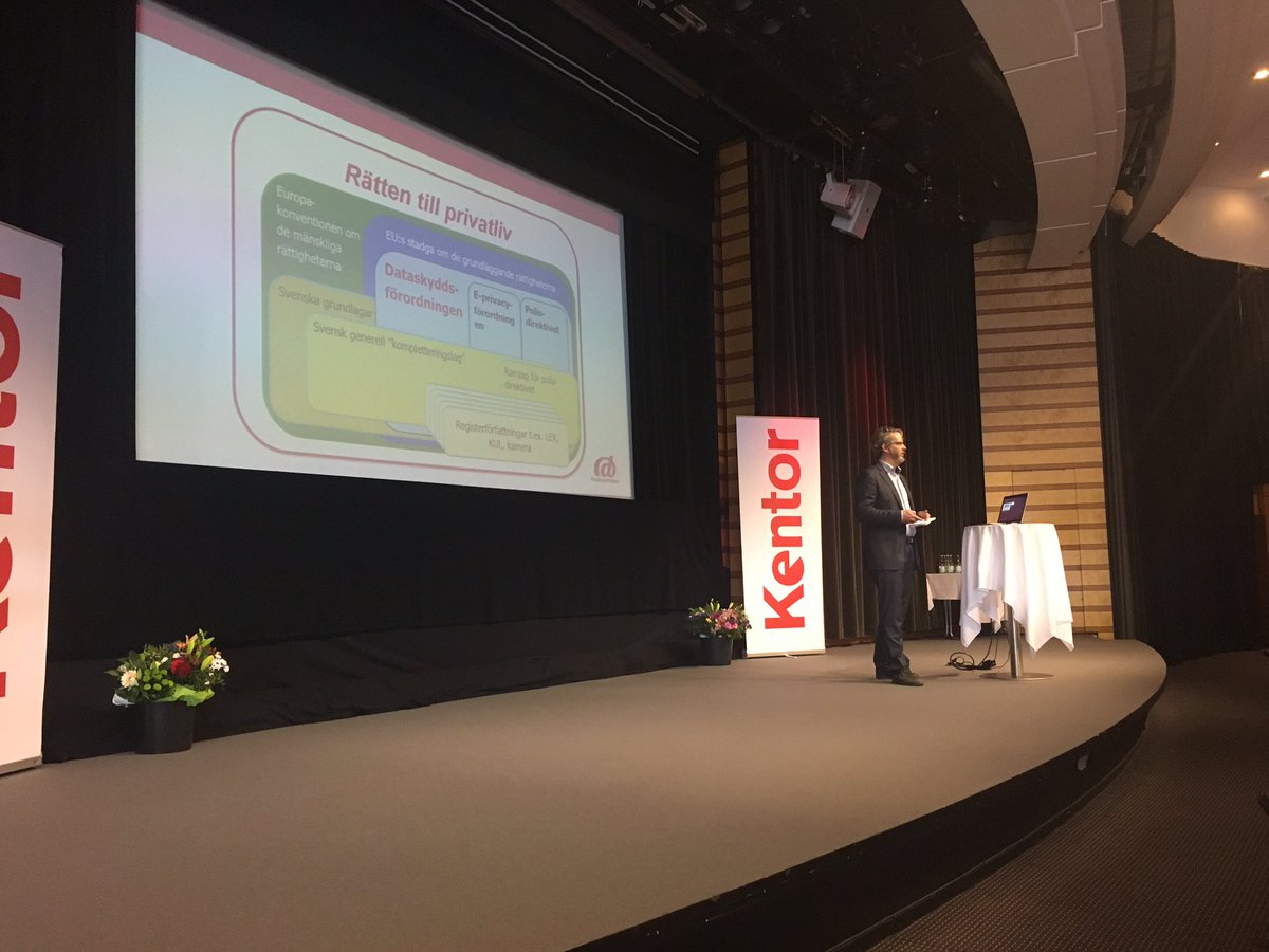 KentorIT's tweet photo. Martin Brinnen @Datainspektion pratar om rätten till privatliv kopplat till nya dataskyddsförordningen #gdpr #kentortalks https://t.co/fZ0WGwAkSK